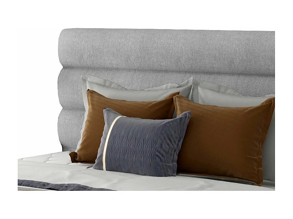 Lit design tissu gris clair Klarina - 4 tailles-200x200