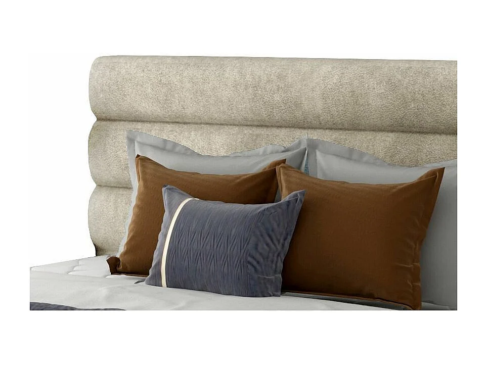 Lit design tissu beige clair Klarina - 4 tailles-200x200