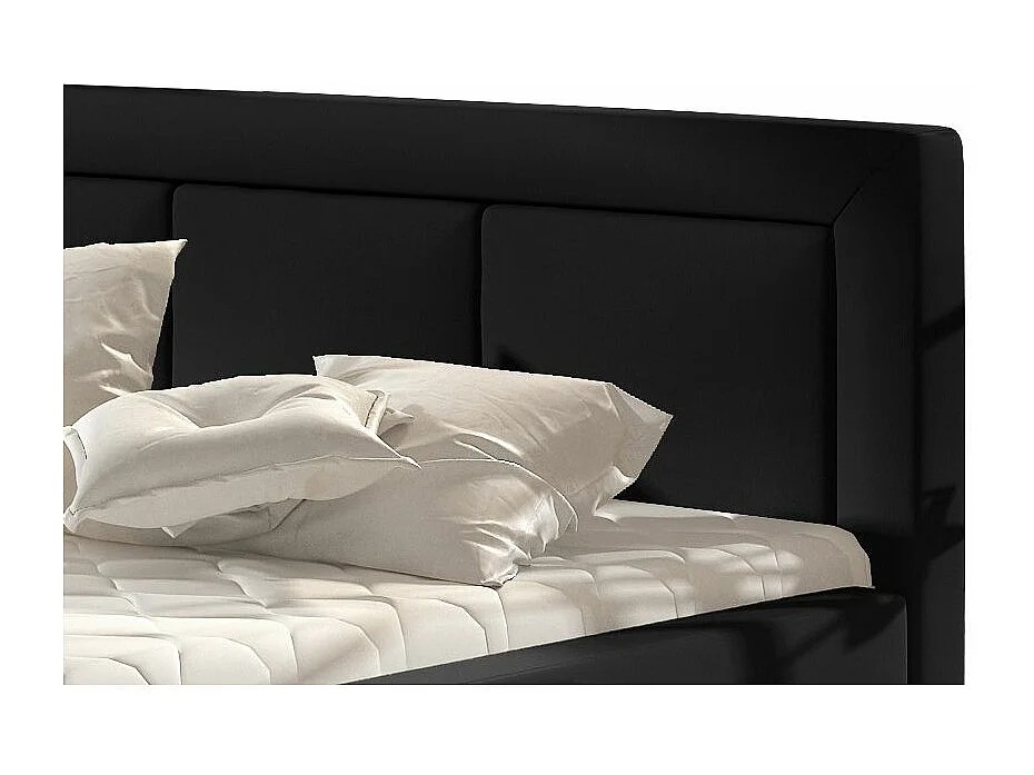 Lit simili cuir noir grand carré capitonné Berlino - 4 tailles-200x200