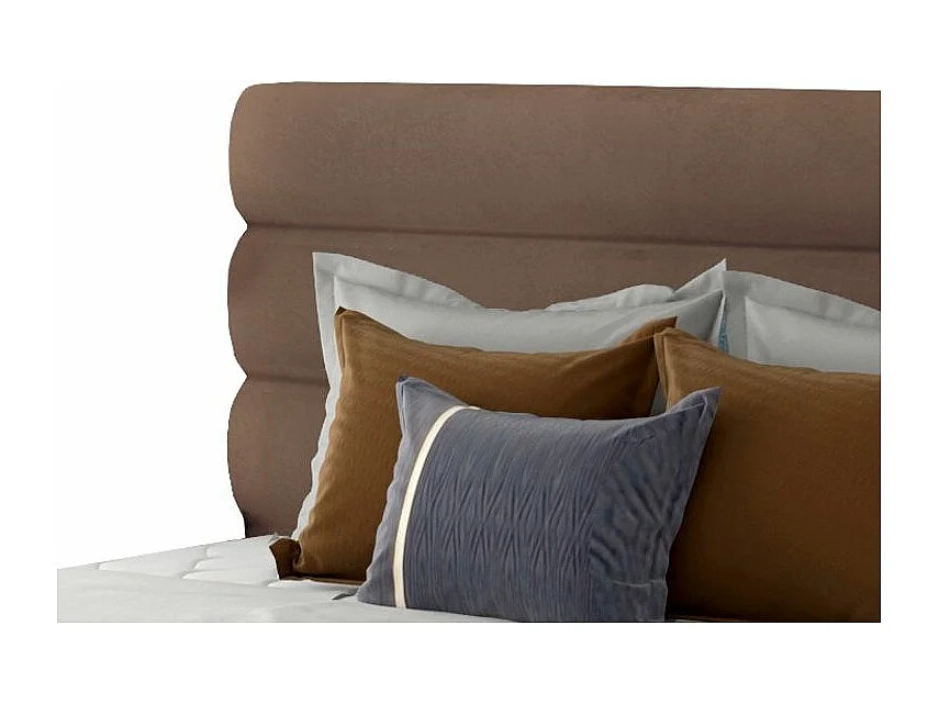 Lit design velours marron clair Klarina - 4 tailles-180x200