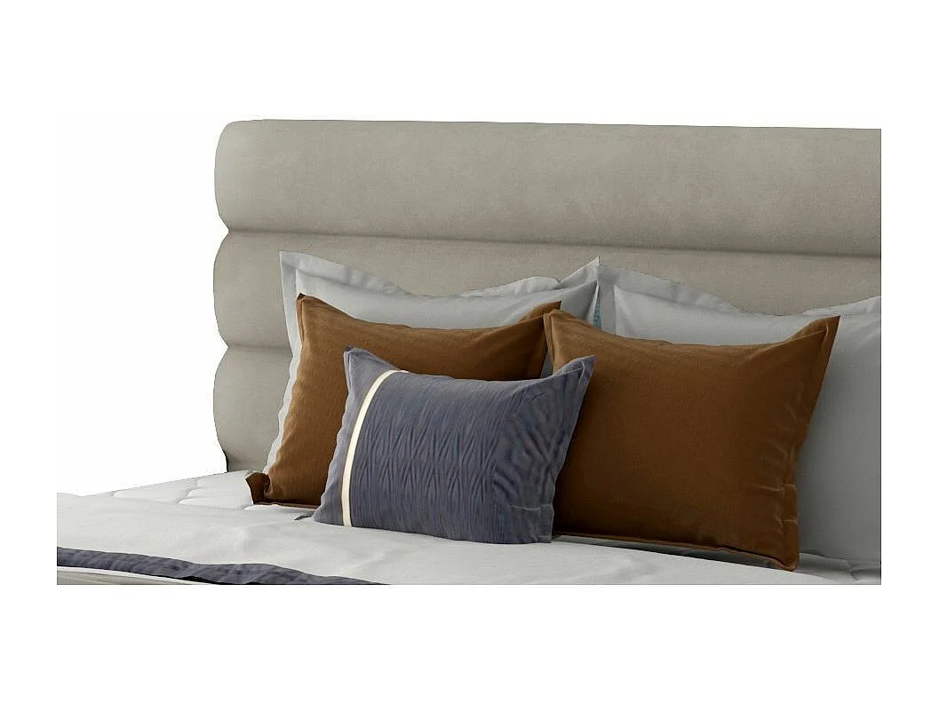 Lit design velours beige Klarina - 4 tailles-200x200