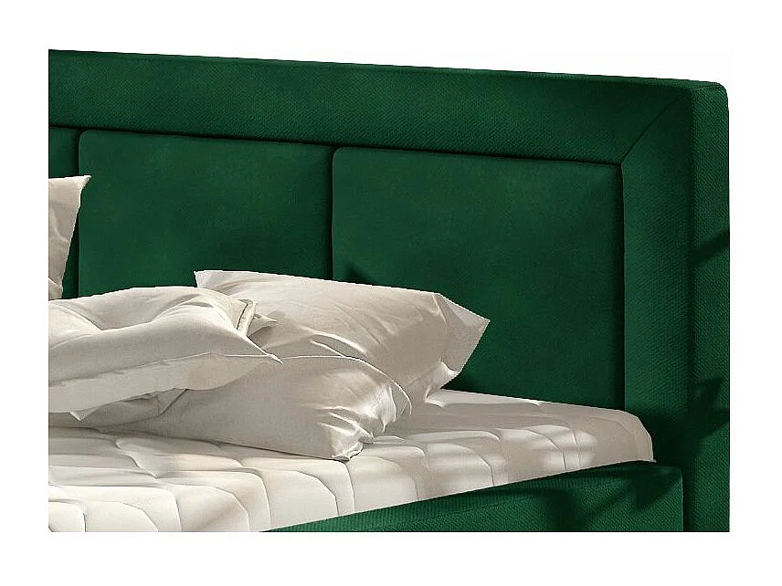 Tweepersoonsbed met Berlino boxspring - Gestoffeerd fluweel-Kleur Groente-Slapen 180x200cm