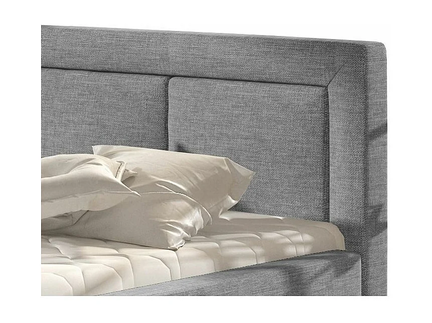 Lit tissu gris clair grand carré capitonné Berlino - 4 tailles-180x200