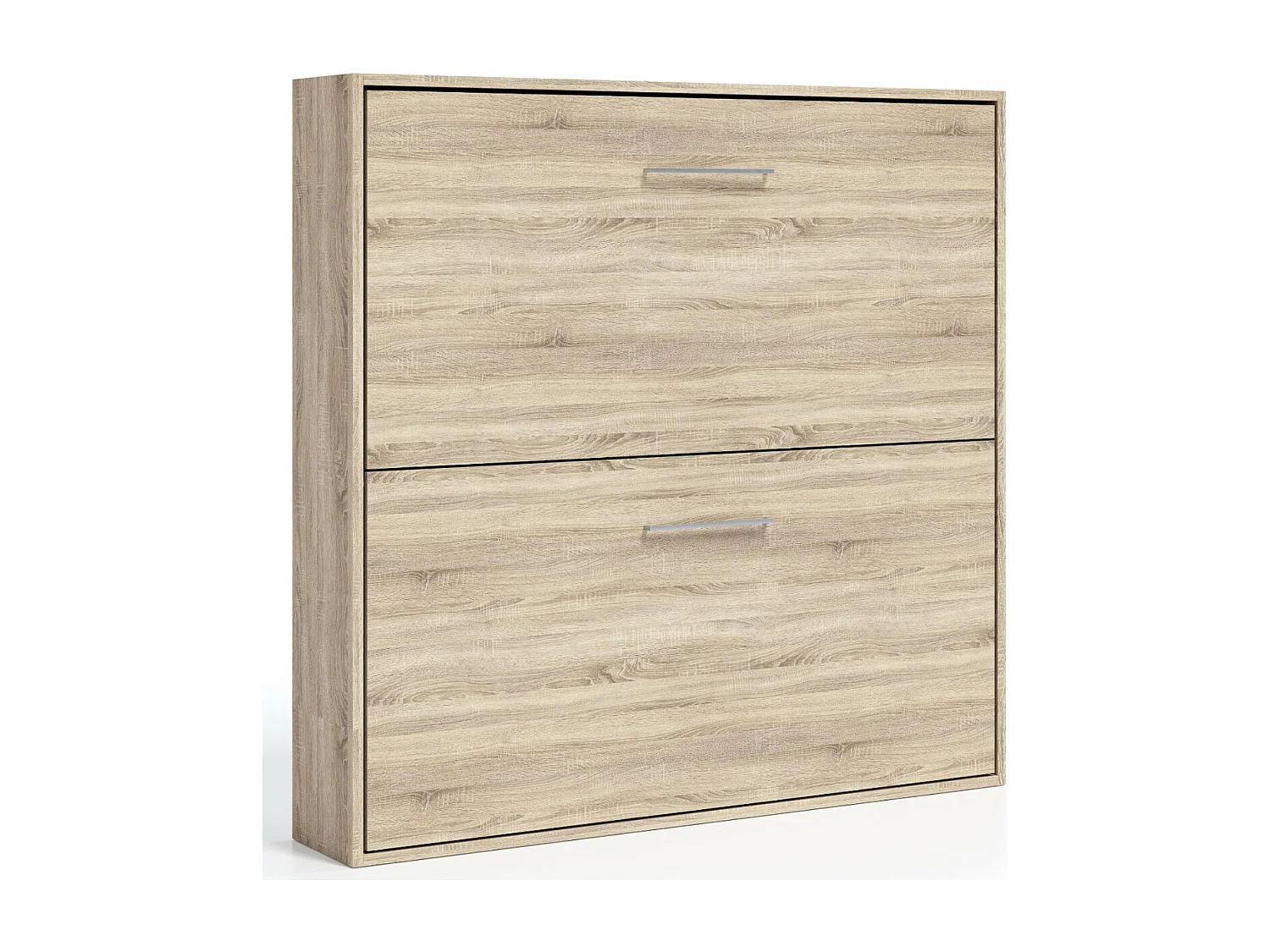 Lit escamotable superposé chêne clair 2 couchages 90x190 Spaky