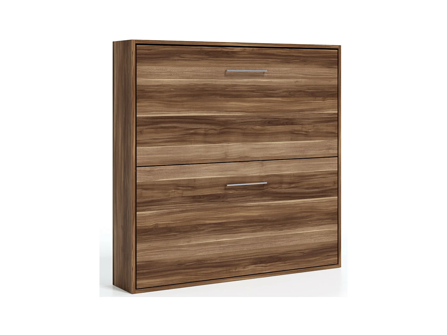 Lit escamotable superposé noyer 2 couchages 90x190 Spaky