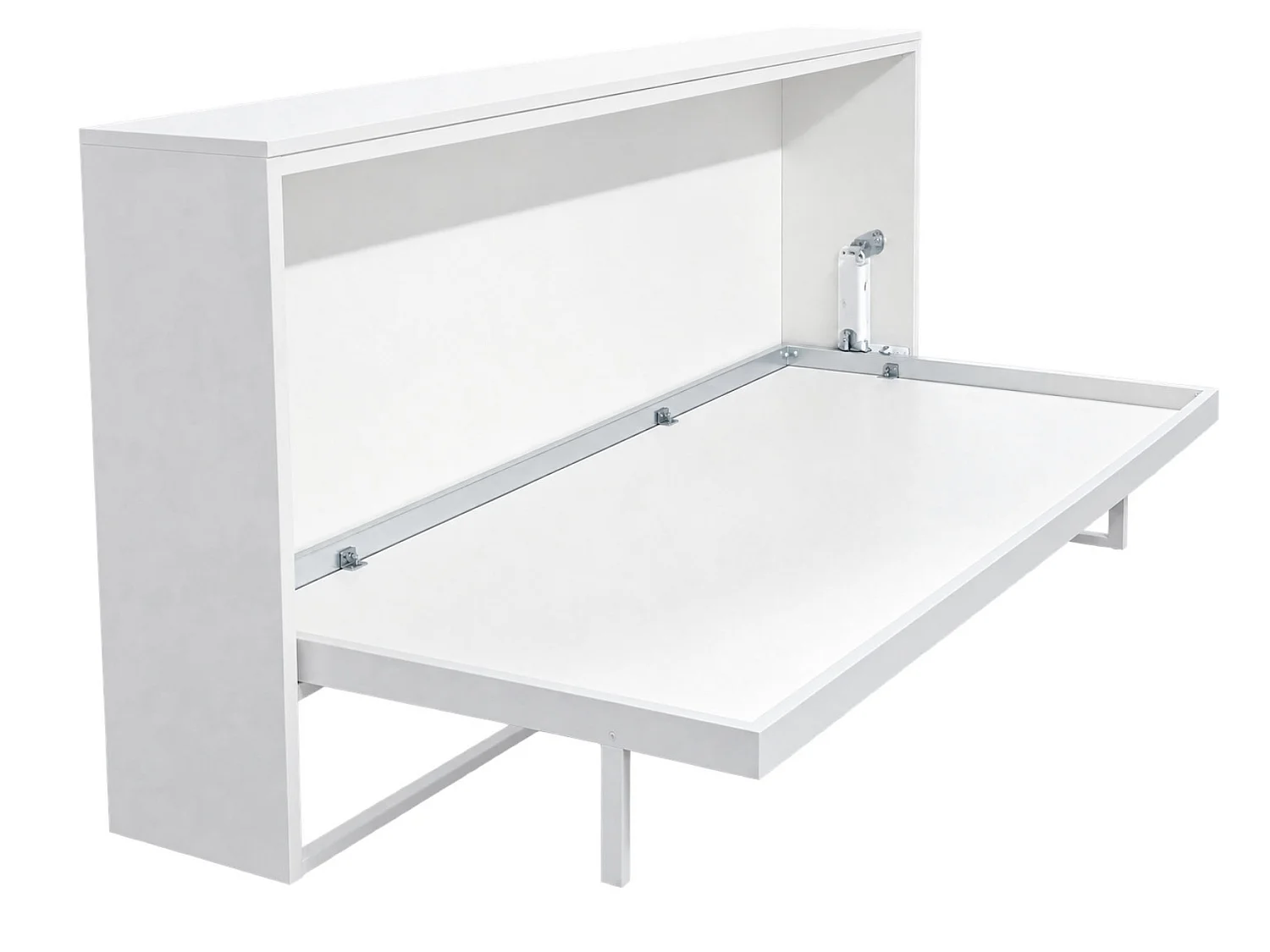 Opklapbed 90x190 cm D 34 cm chocolade met planken en bureau Miko