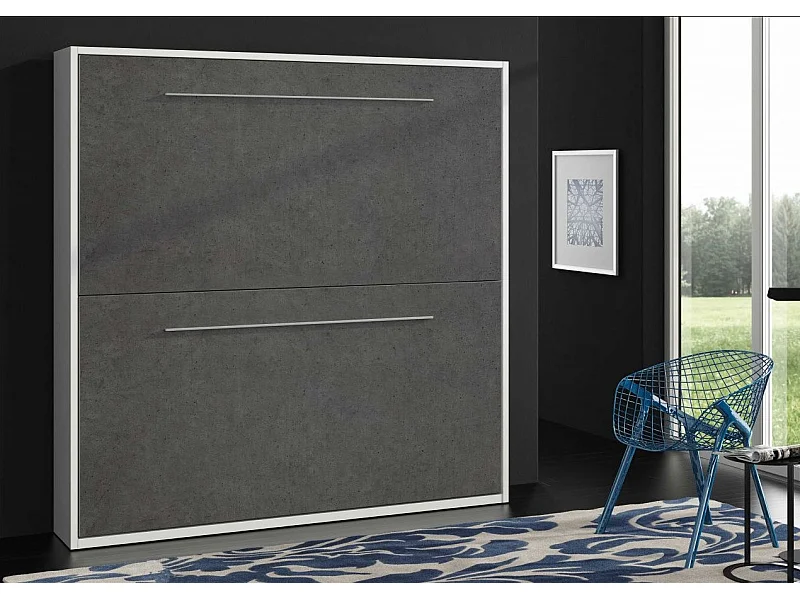 Betongrijs stapelbed opklapbed 2 bedden 90x190 cm Spaky