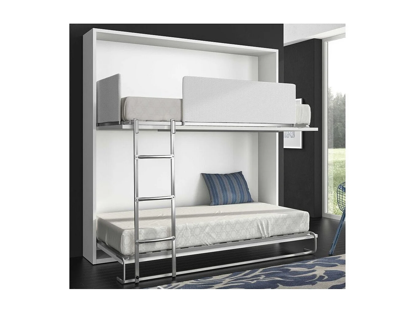 Litera plegable Spaky para 2 personas-Color Cemento-Ropa de cama 90x190 cm