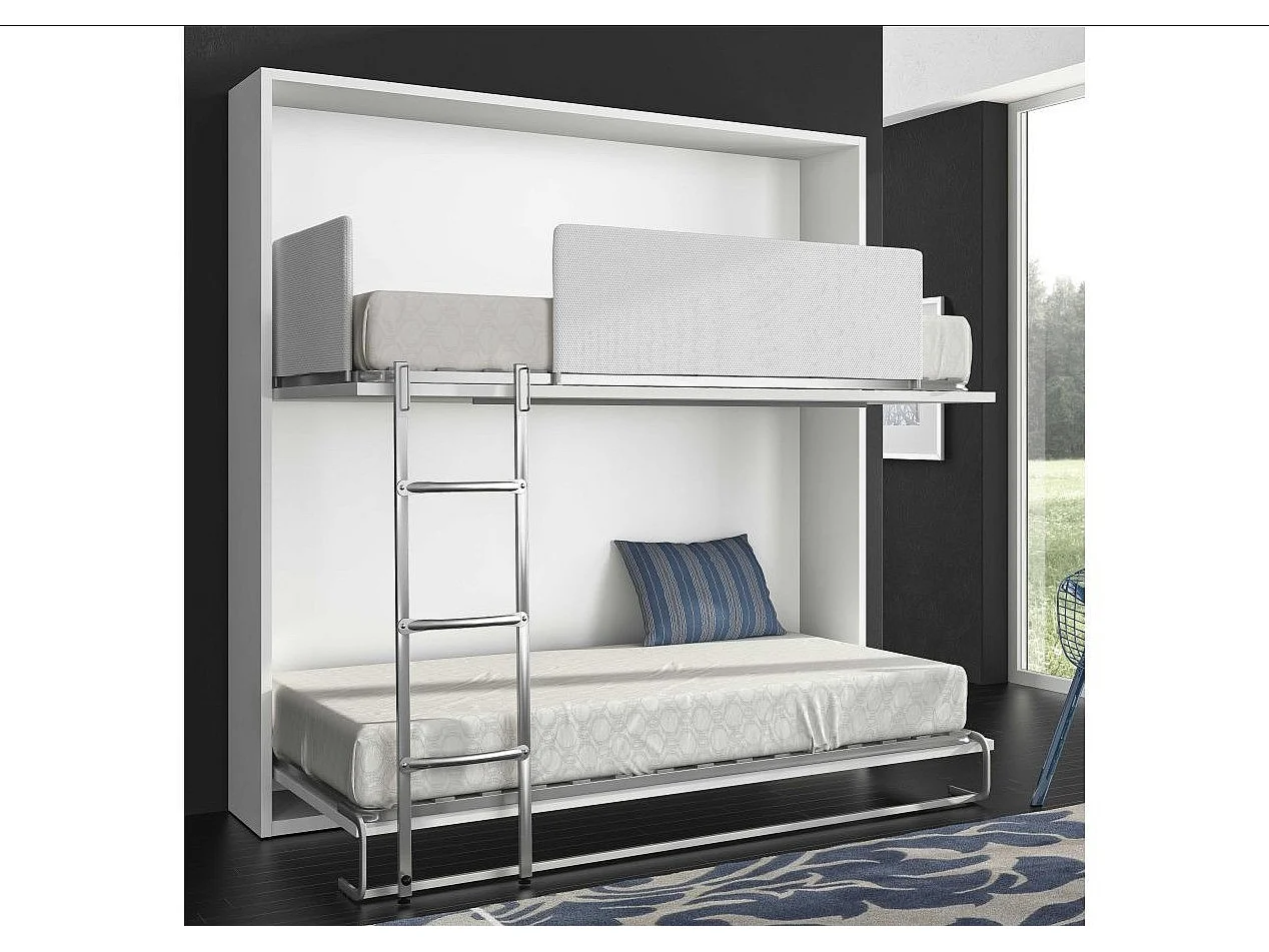 Antraciet uitschuifbaar stapelbed 2 bedden 80x190 cm Spaky