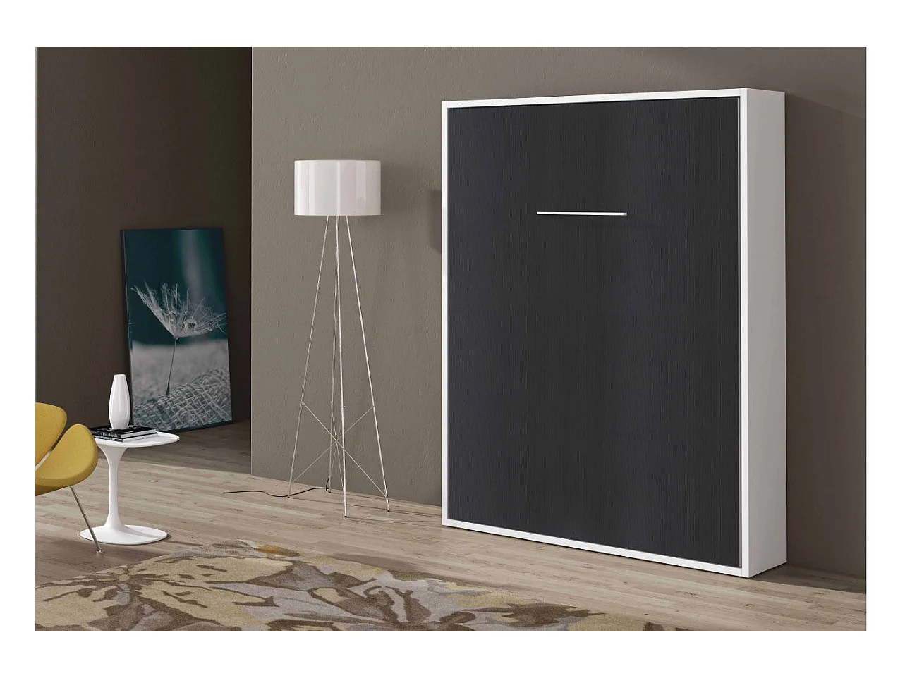 Lit escamotable vertical 140x190 anthracite Banila
