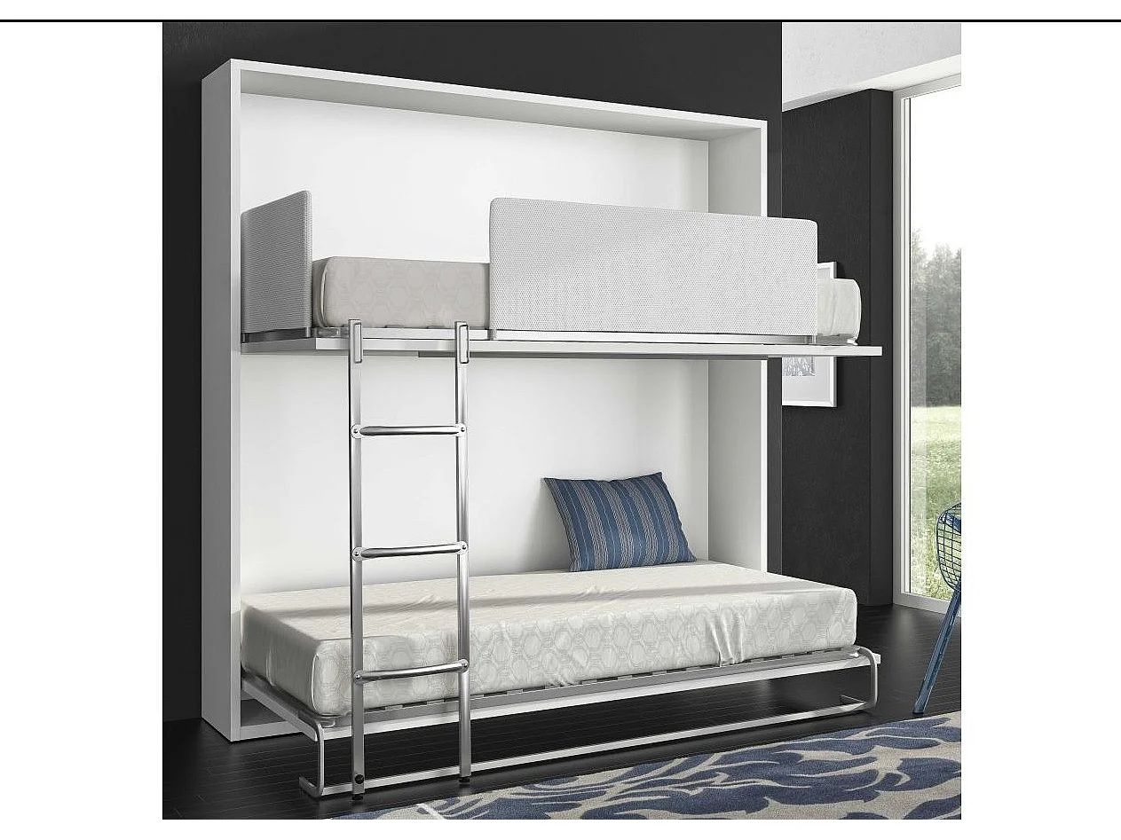 Litera plegable Spaky para 2 personas-Color Roble gris-Ropa de cama 90x190 cm