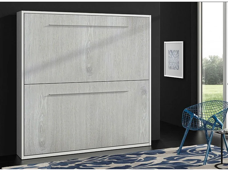 Vintage grijs eiken stapelbed opklapbed 2 bedden 80x190 cm Spaky