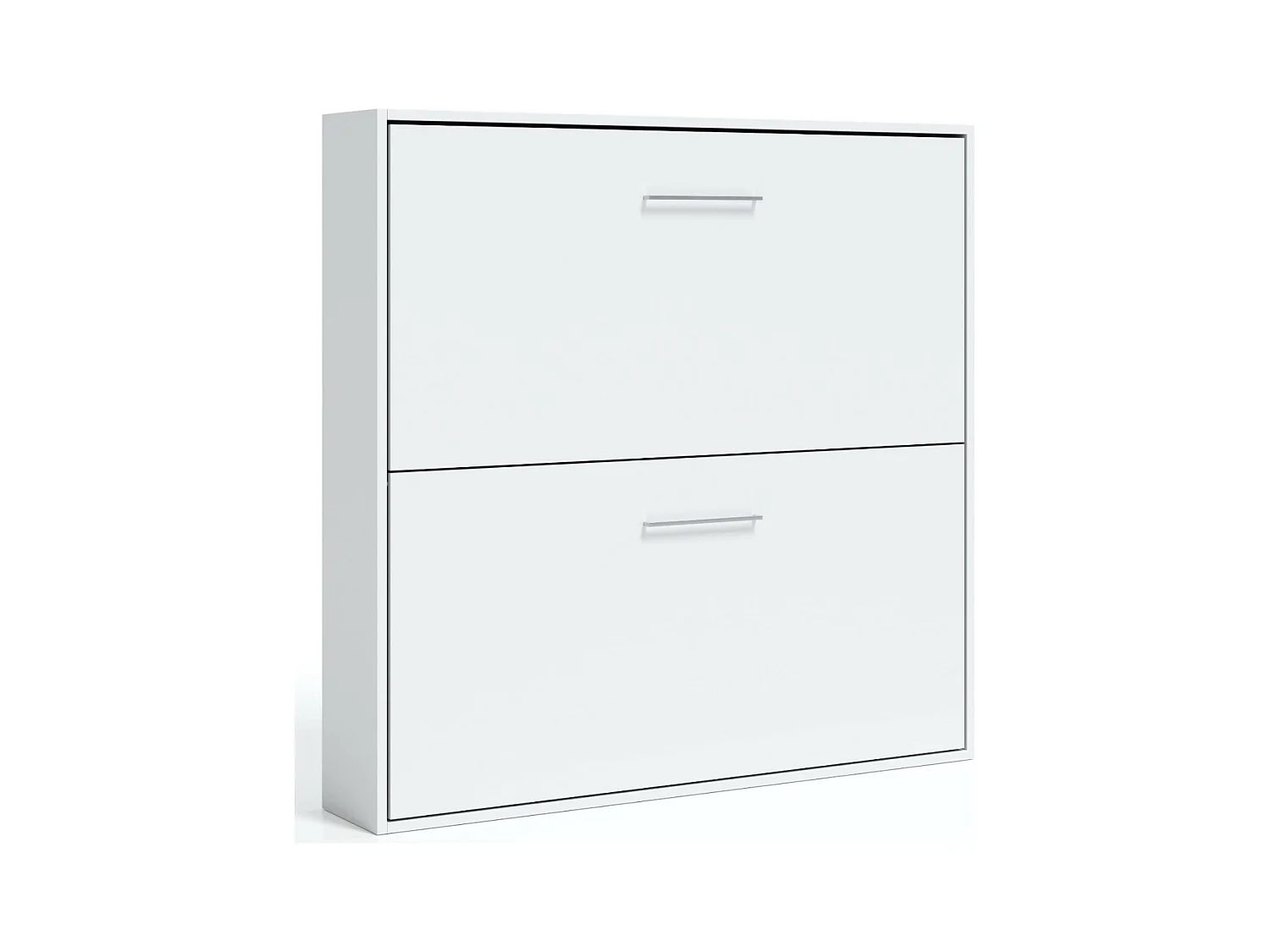 Lit escamotable superposé blanc satiné 2 couchages 90x190 Spaky