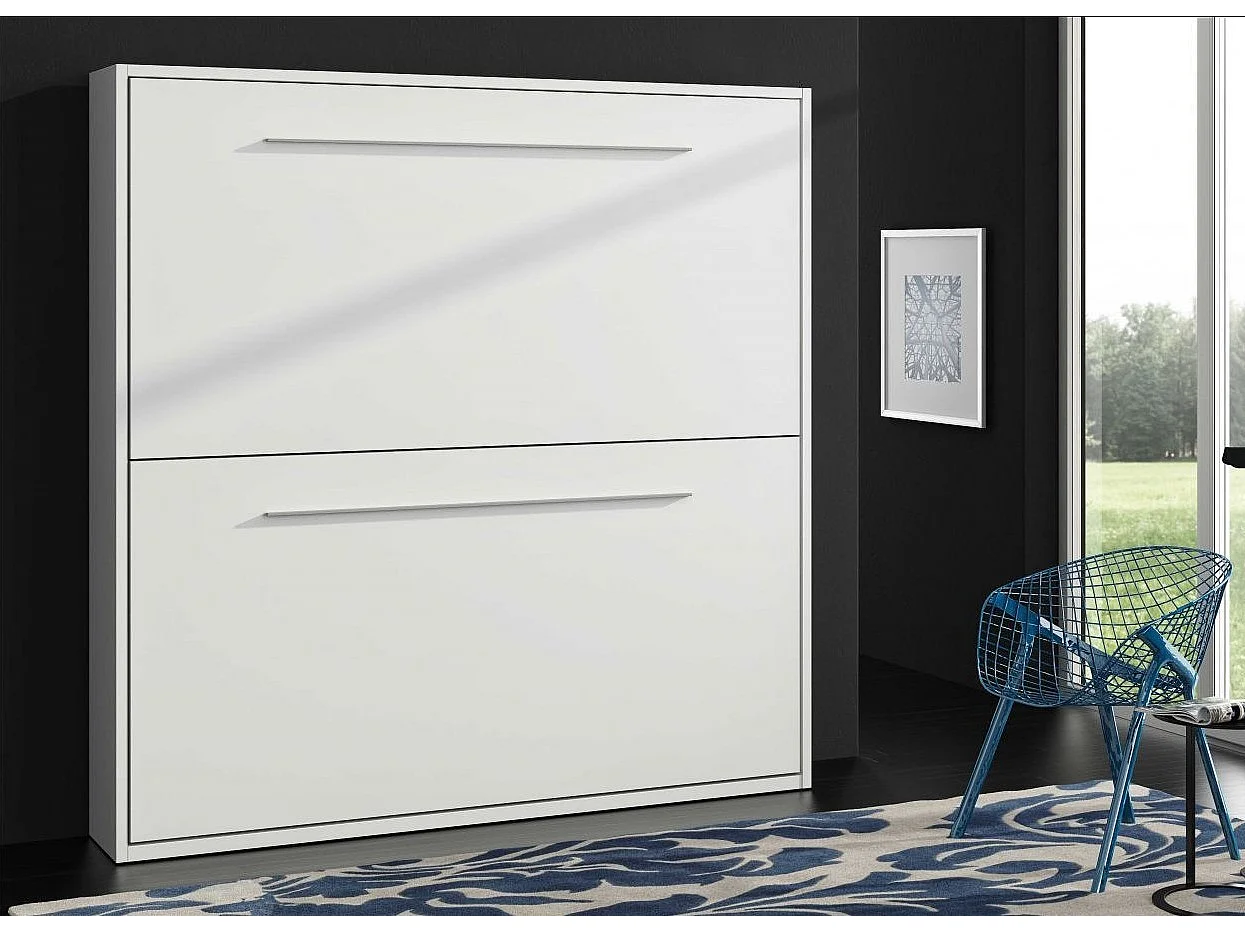 Satijnwit stapelbed opklapbed 2 bedden 90x190 cm Spaky