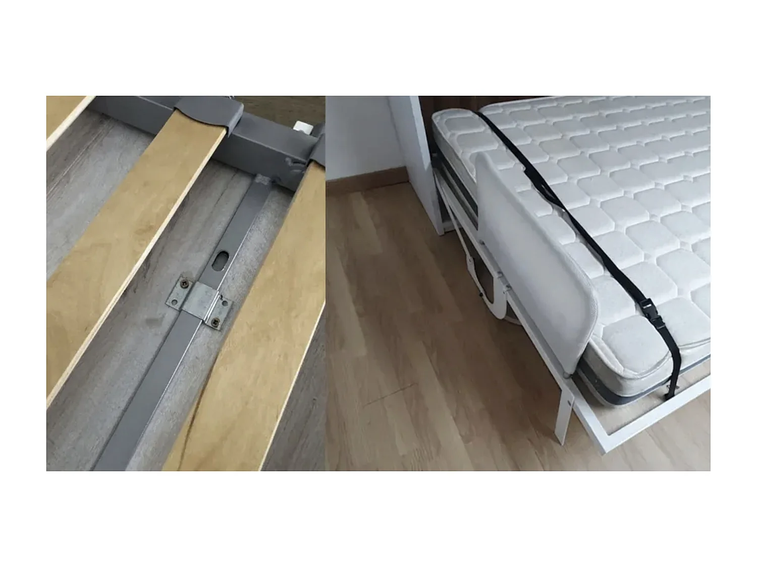 Lit escamotable 120x200 canapé etagere bureau Prolok-Avec matelas-Canapé Beige-Avec étagère-Structure et Façade Chêne clair-Avec bureau