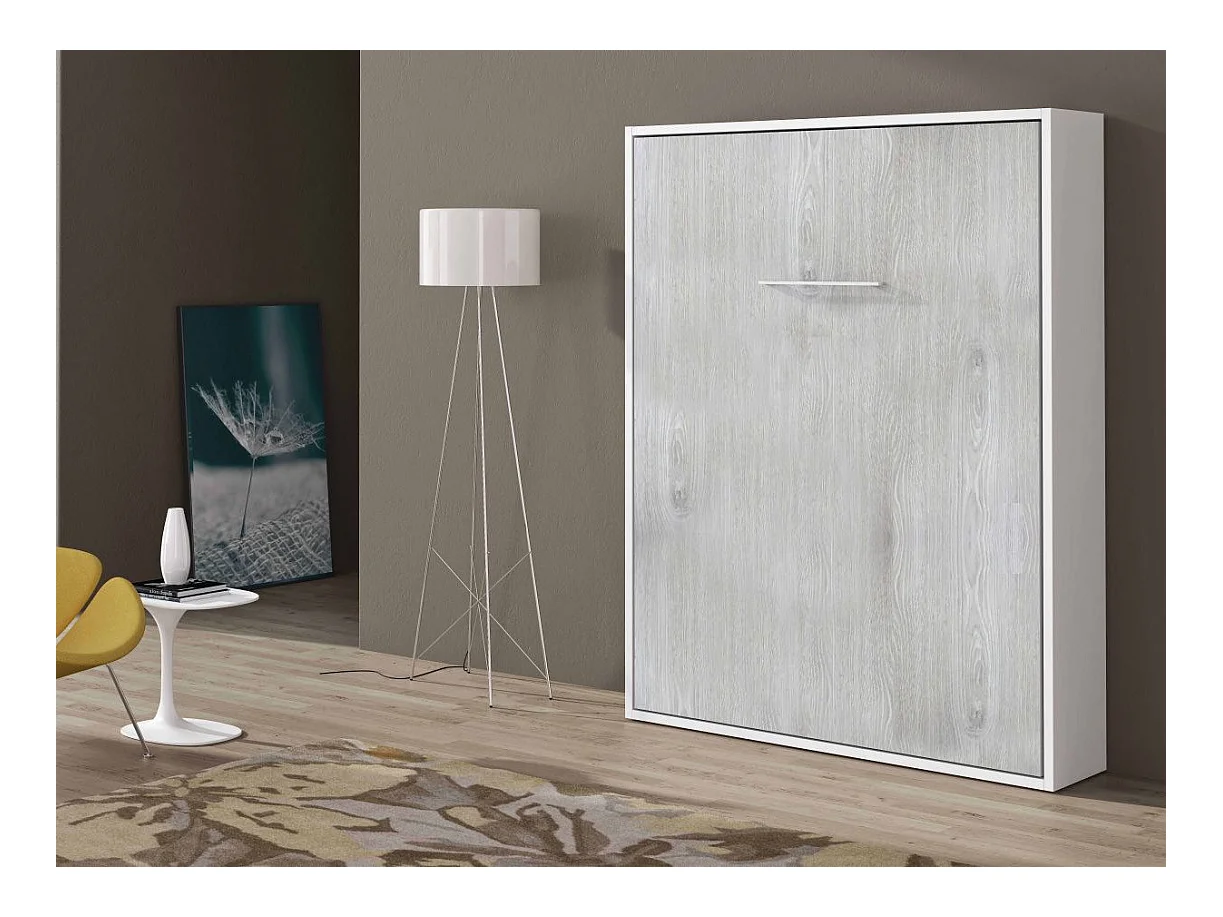 Banila verticaal opklapbed-Kleur Grijze eik-Slapen 160x200cm