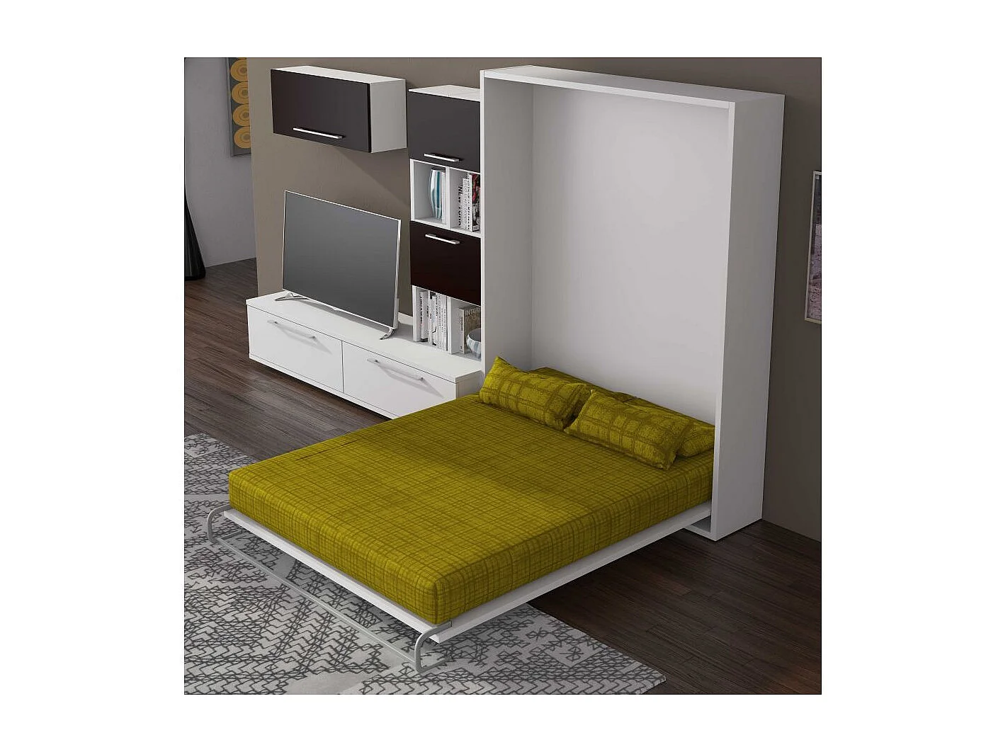 Lit escamotable vertical Banila-Gris anthracite-90x190