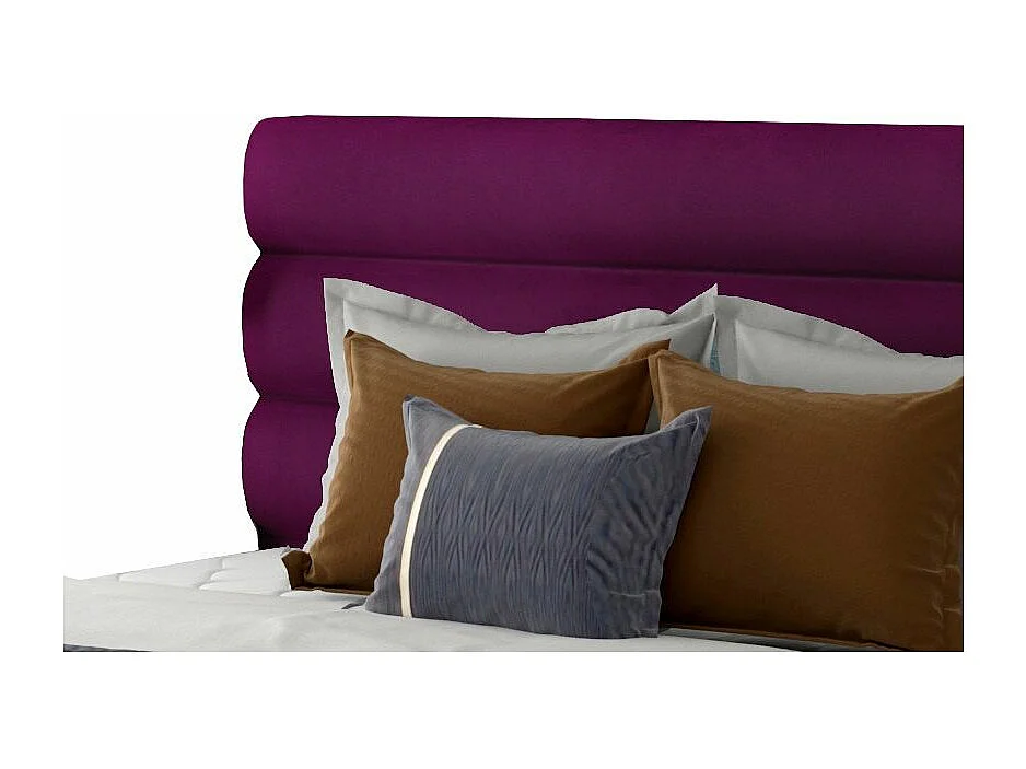 Lit design velours prune avec coffre de rangement Klarina - 4 tailles-140x200