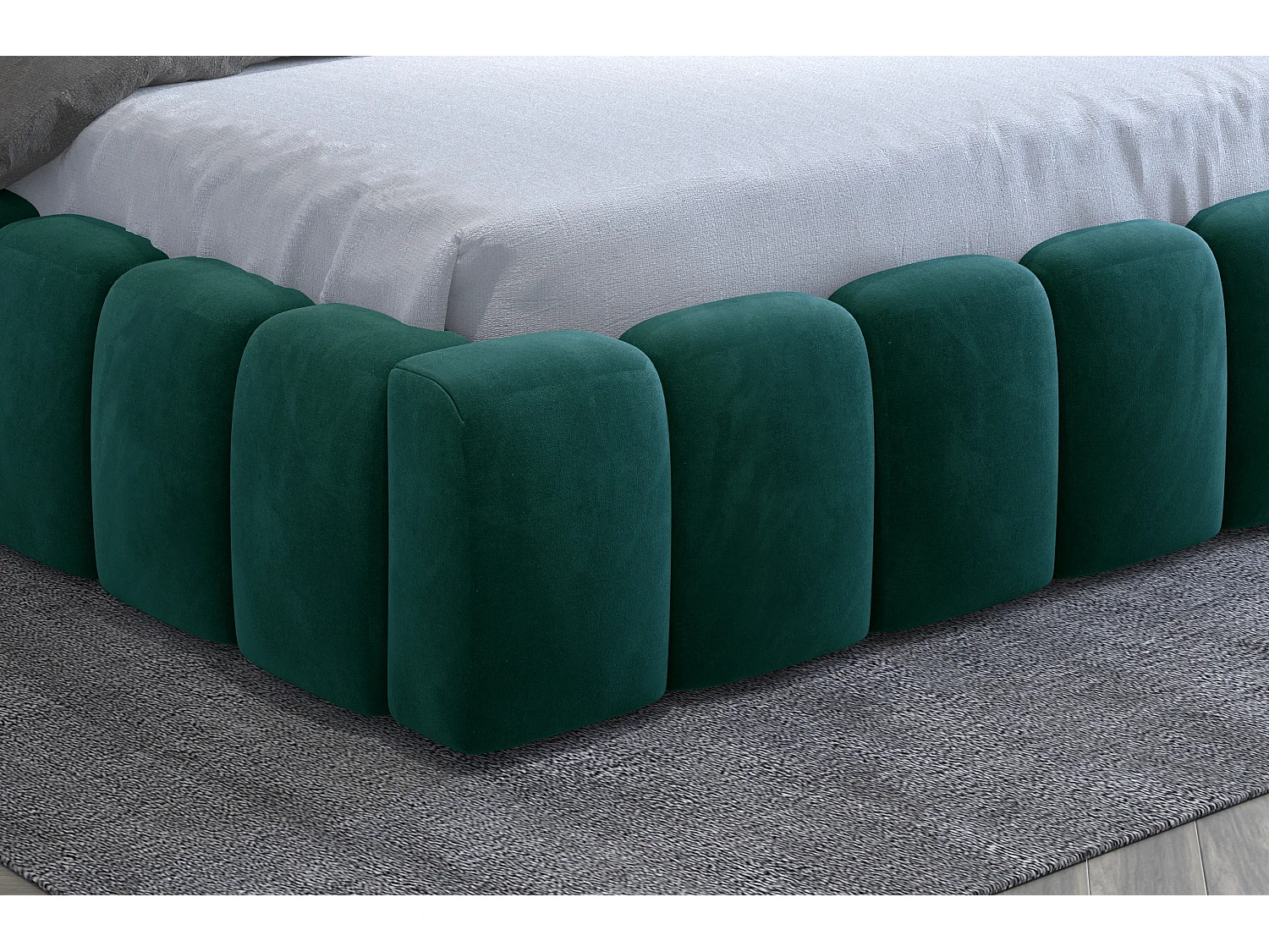 Designbed met Luto fluwelen gestoffeerde box-Kleur Spinazie groen-Slapen 160x200cm