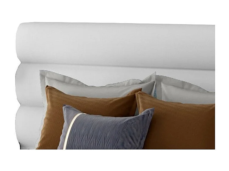 Lit design simili cuir blanc avec coffre de rangement Klarina - 4 tailles-160x200