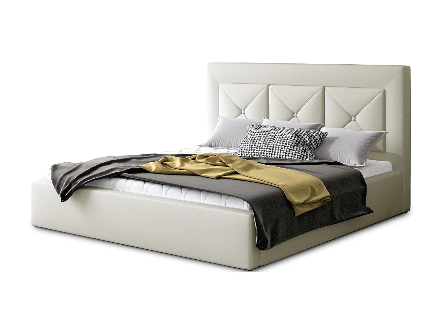 Tweepersoonsbed bekleed met Clarin-imitatieleer-Kleur Room-Slapen 180x200cm-Versie zonder boxspring