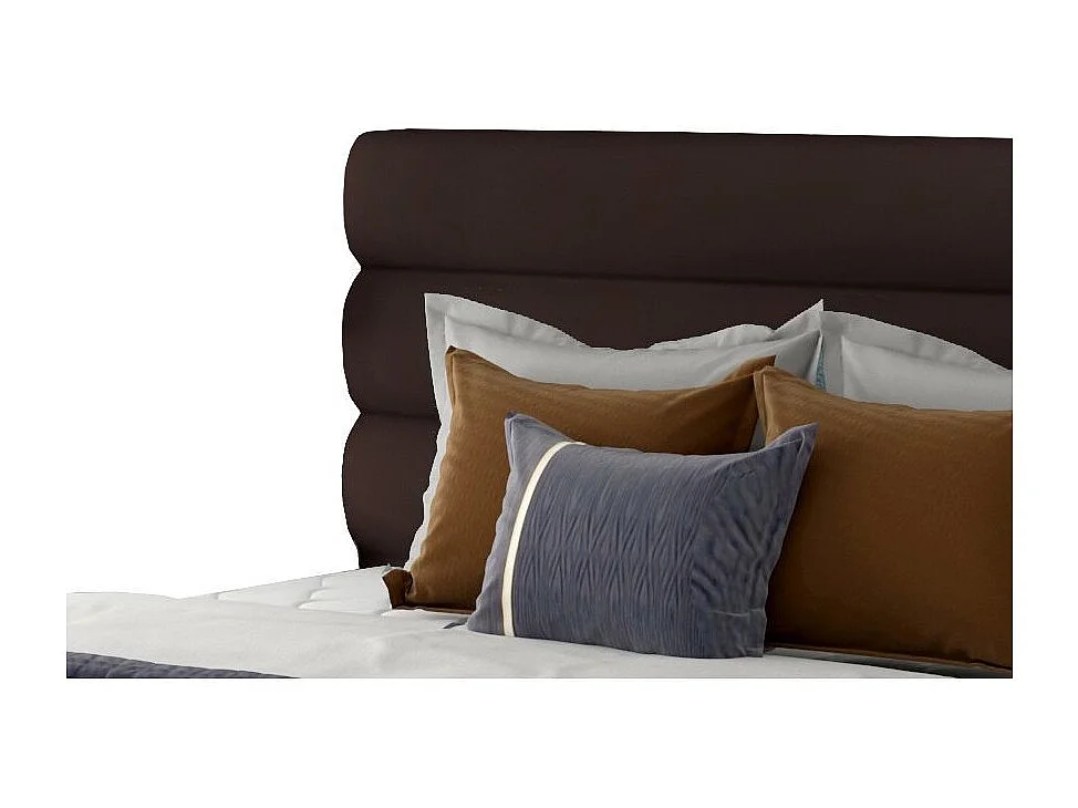 Lit design simili cuir marron avec coffre de rangement Klarina - 4 tailles-200x200