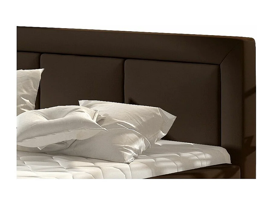 Lit coffre simili cuir marron grand carré capitonné Berlino - 4 tailles-200x200