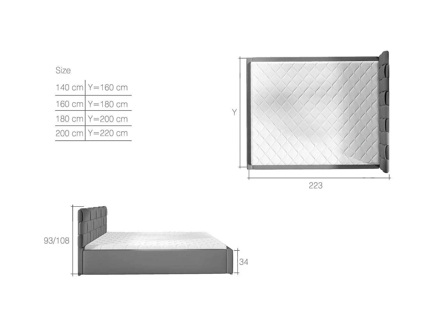 Lit avec coffre de rangement 160x200 capitonné velours vert Kandy