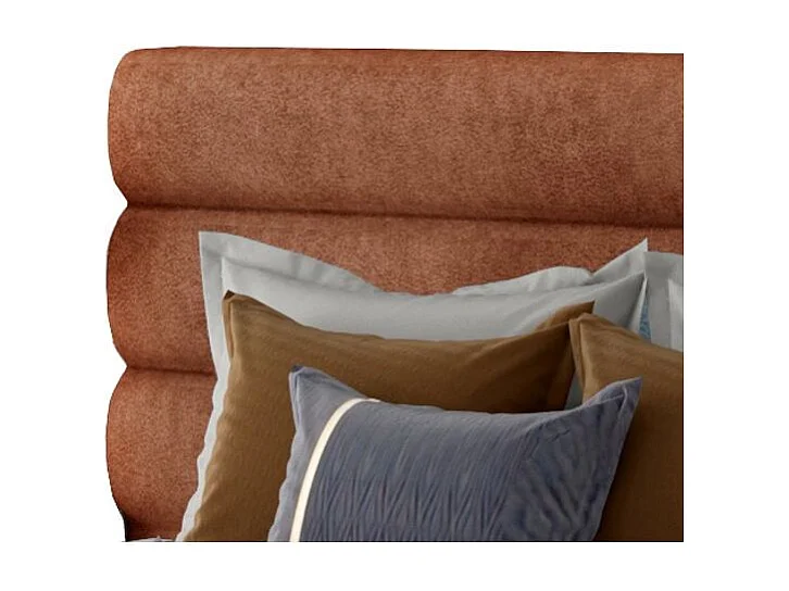 Lit design tissu rouge brique avec coffre de rangement Klarina - 4 tailles-200x200