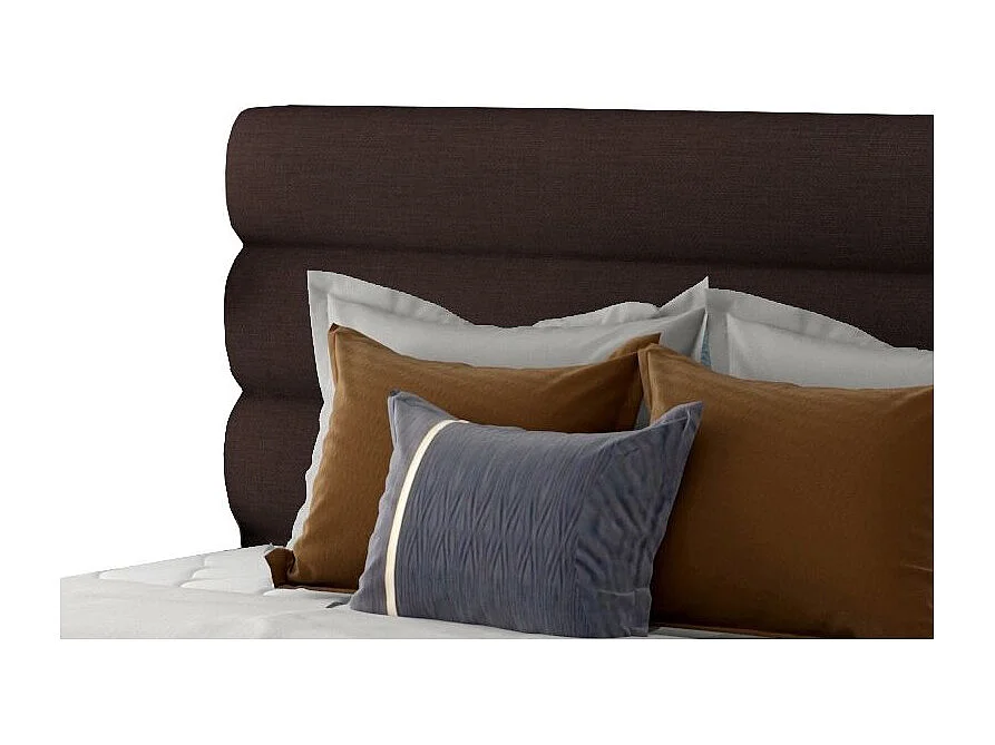Lit design tissu marron avec coffre de rangement Klarina - 4 tailles-200x200