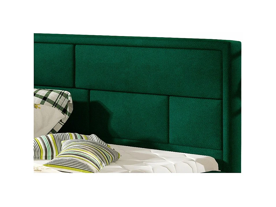 Lenzo volwassenenbed met opbergdoos – Gewatteerd fluweel-Kleur Dennengroen-Slapen 160x200cm