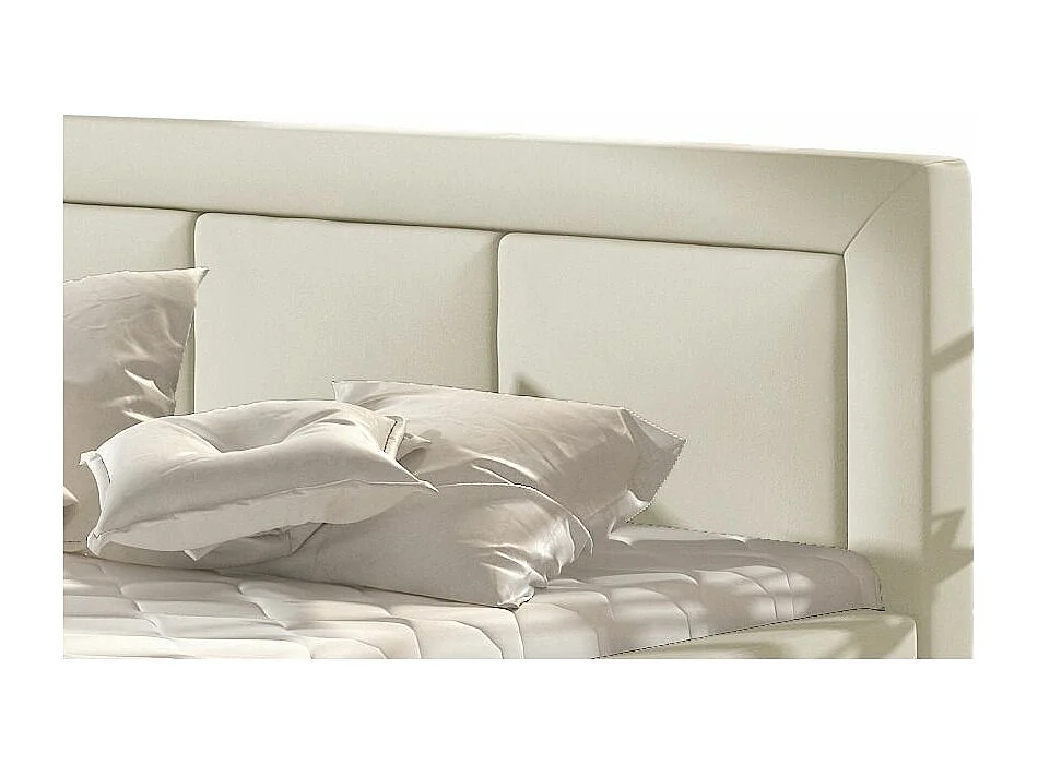 Berlino volwassenenbed met opbergdoos - Gewatteerd kunstleer-Kleur Licht beige-Slapen 200x200cm