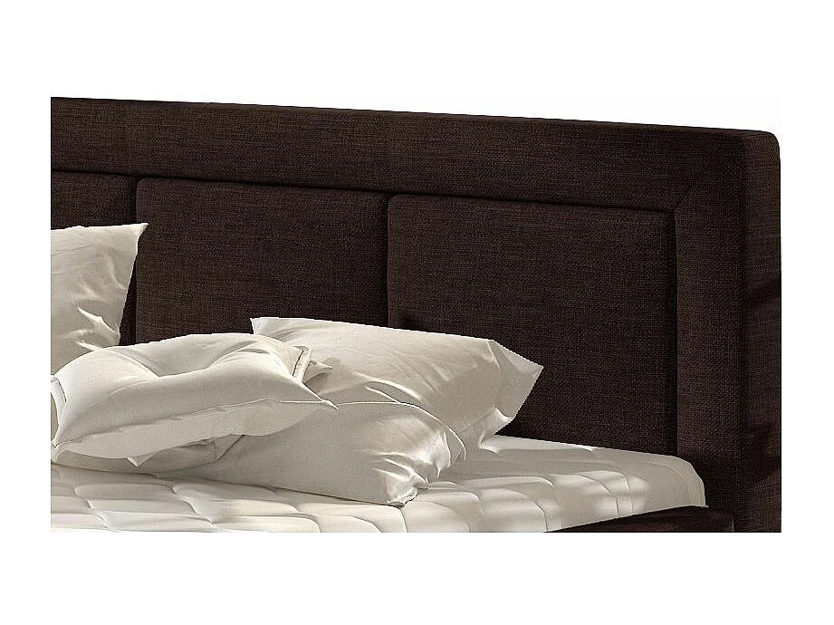 Lit coffre tissu marron grand carré capitonné Berlino - 4 tailles-200x200