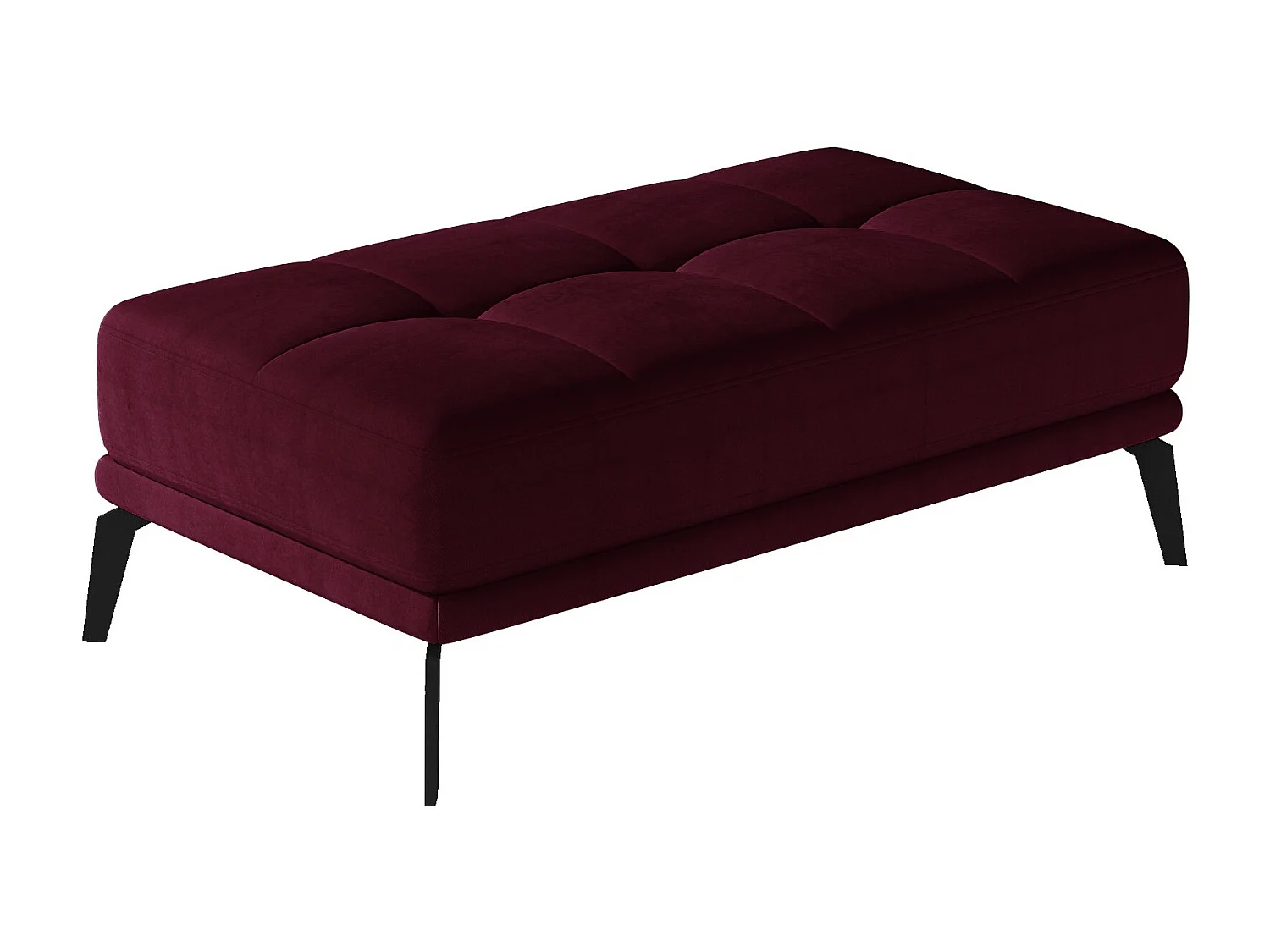 Torpille bordeaux fluwelen poef 140 cm