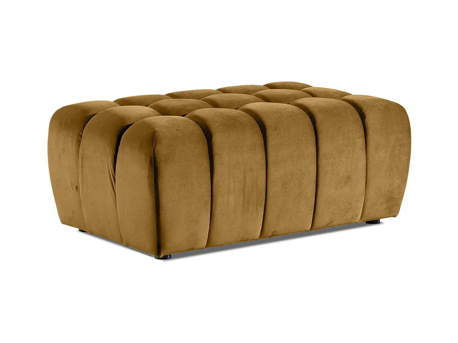 Pouf velours jaune Larko 102cm