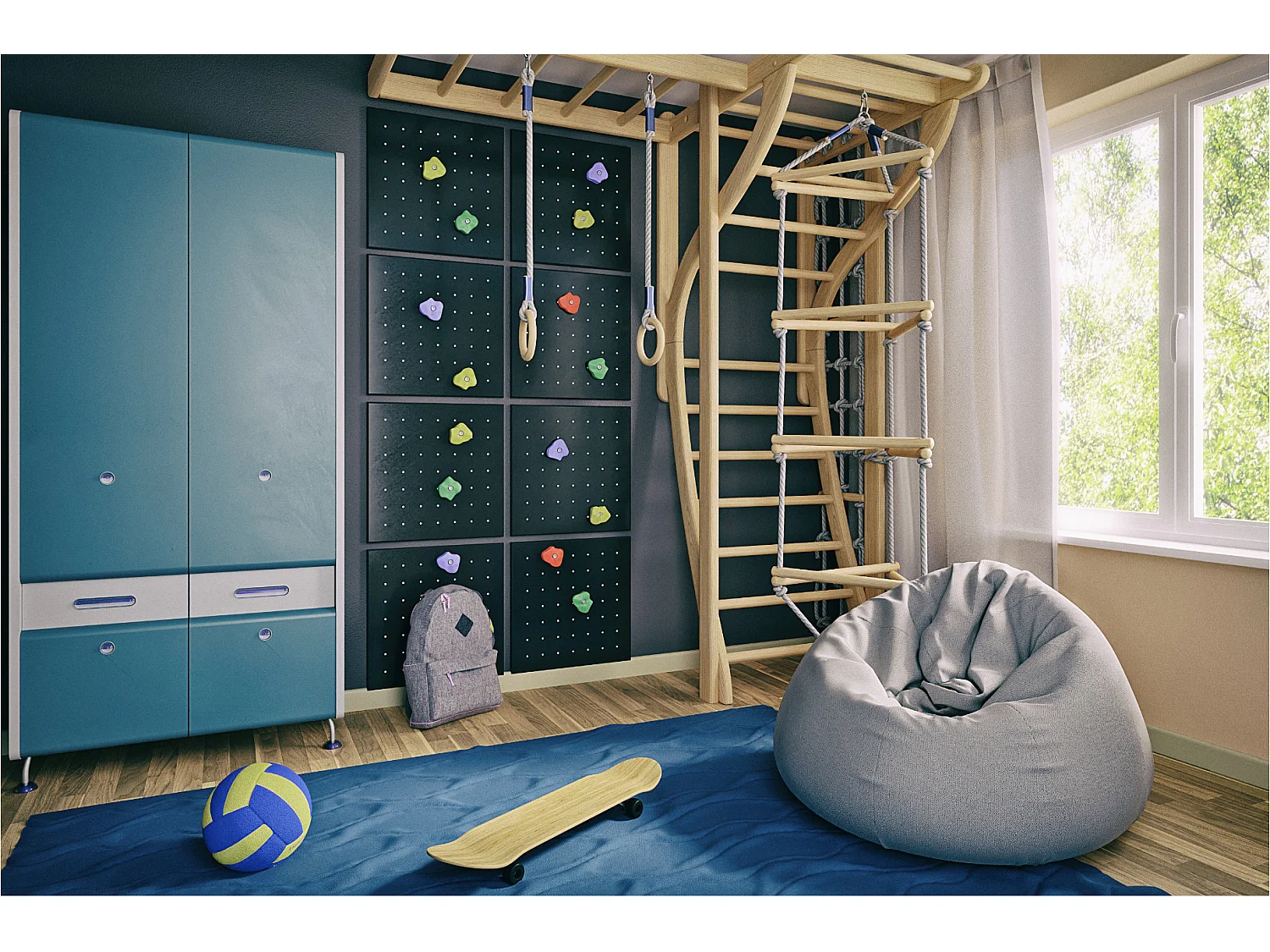 Pouf poire en tissu Komo-Couleur Noir