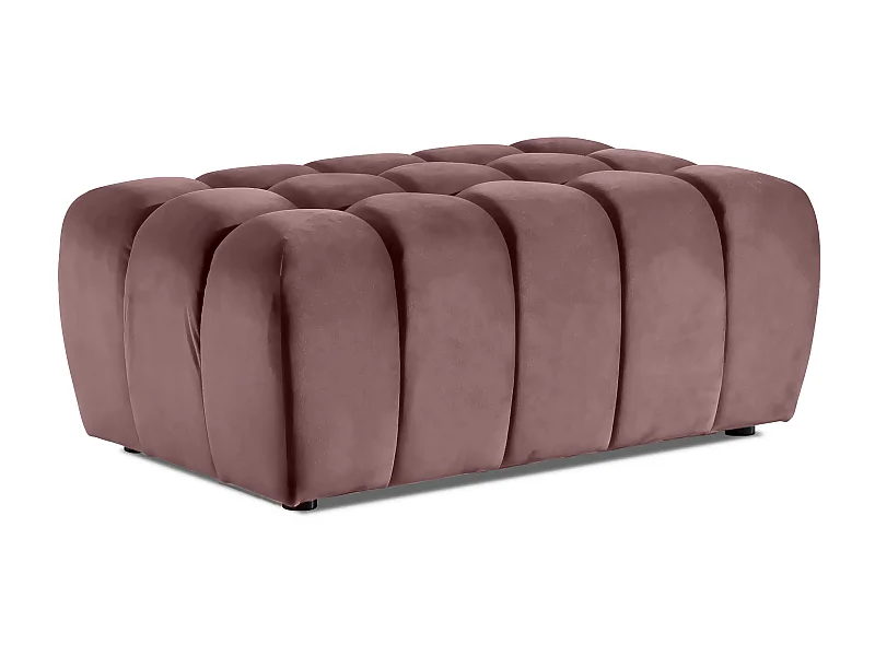 Pouf velours rose Larko 102cm