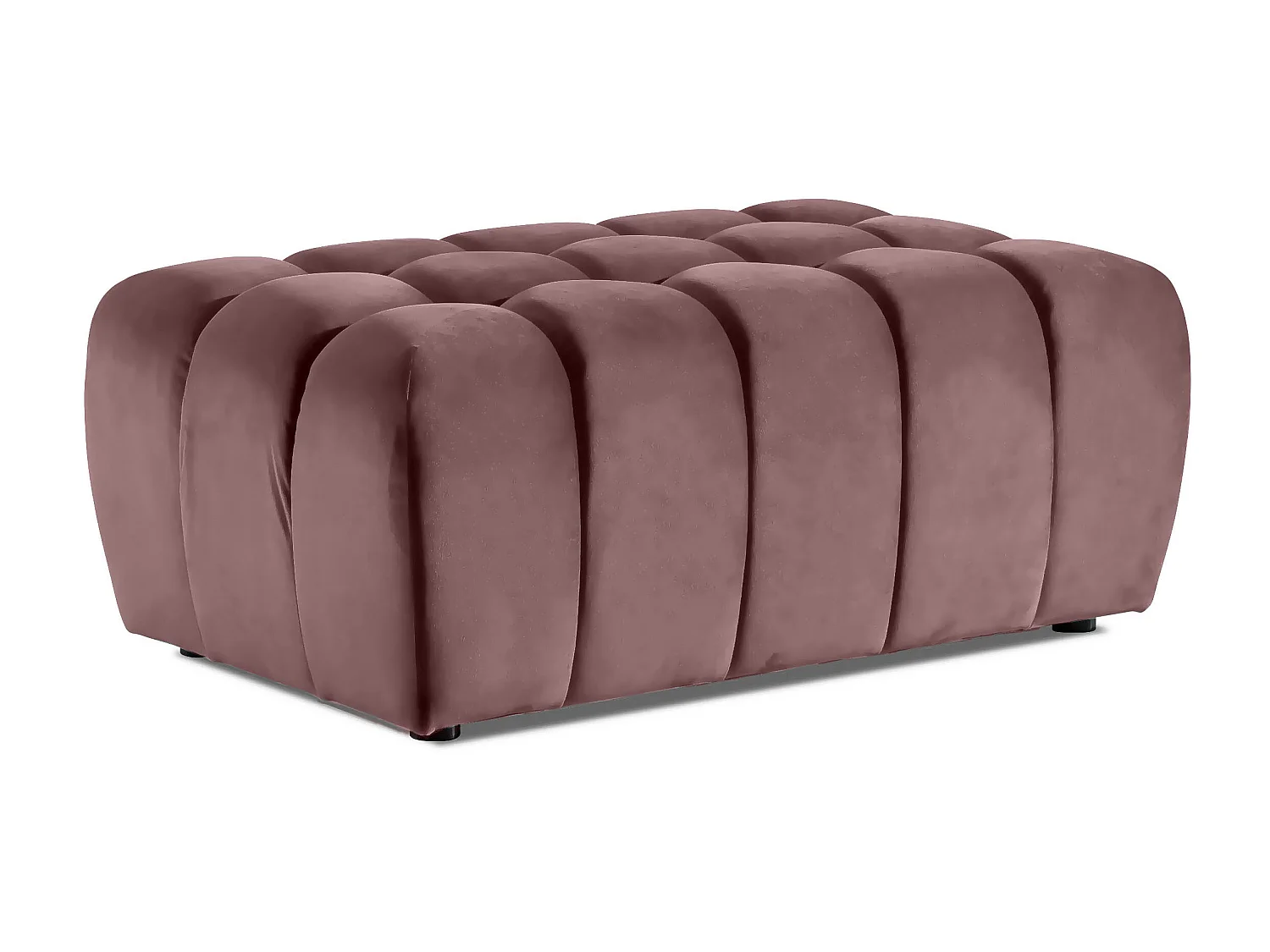 Pouf velours rose Larko 102cm