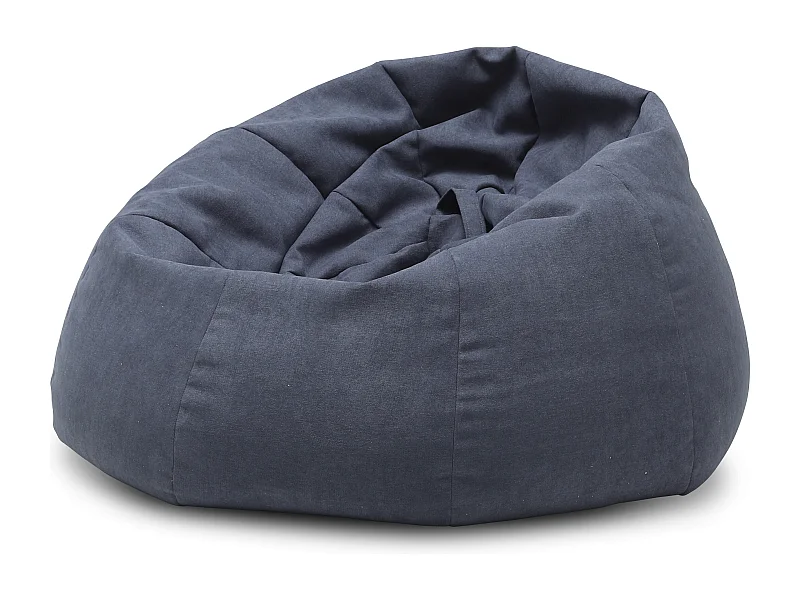 Pouf poire en tissu Komo-Couleur Bleu charrette