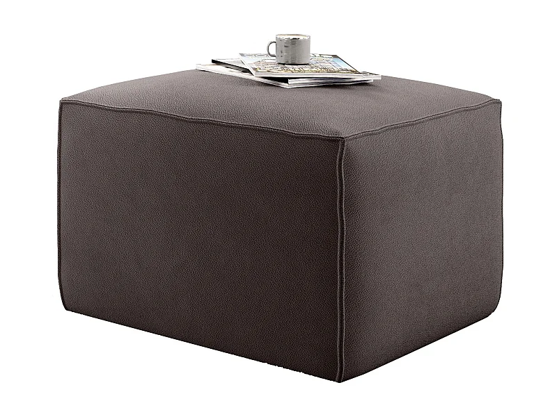 Pouf moderne tissu marron Willace 88cm
