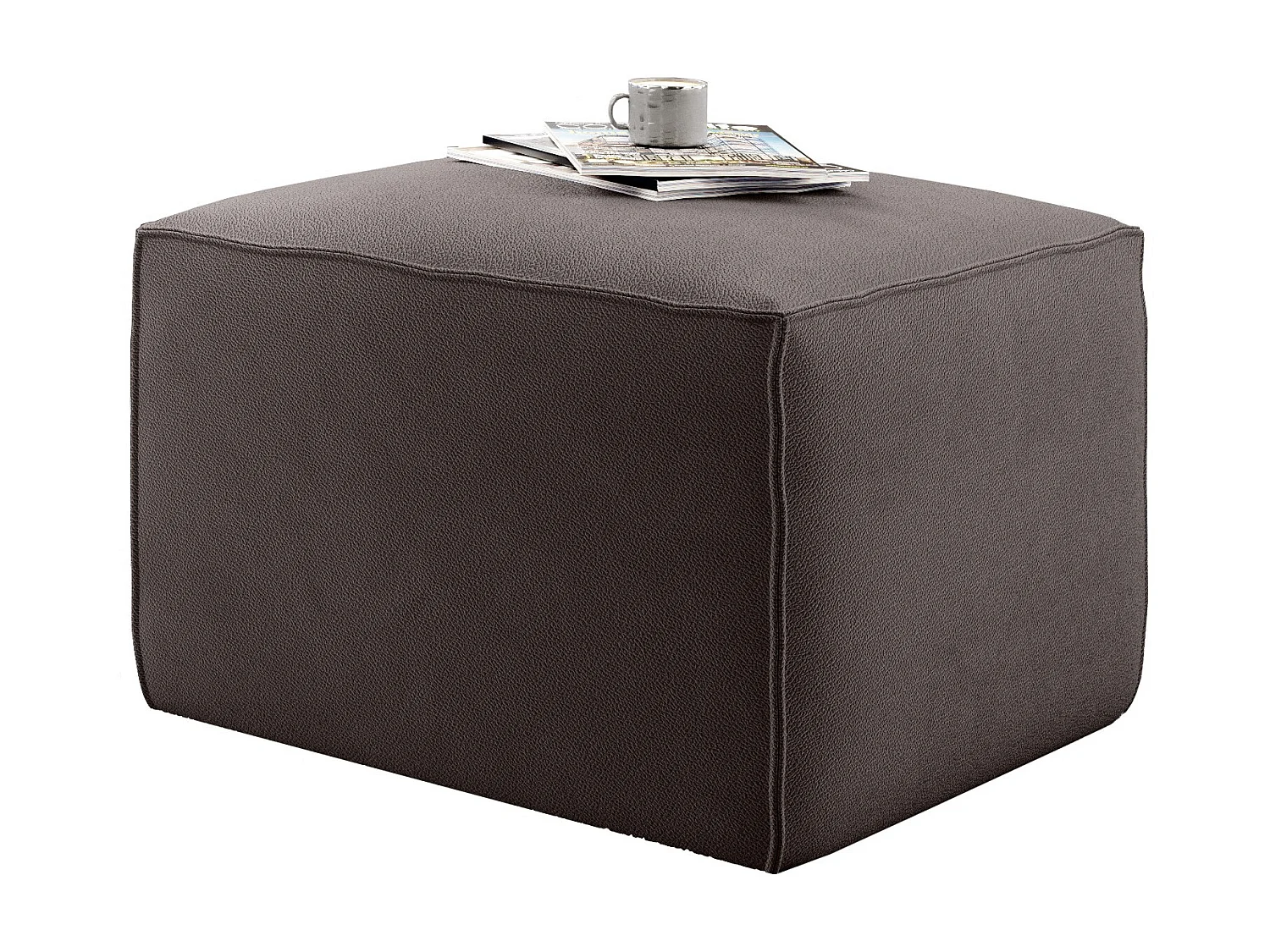 Pouf moderne tissu marron Willace 88cm