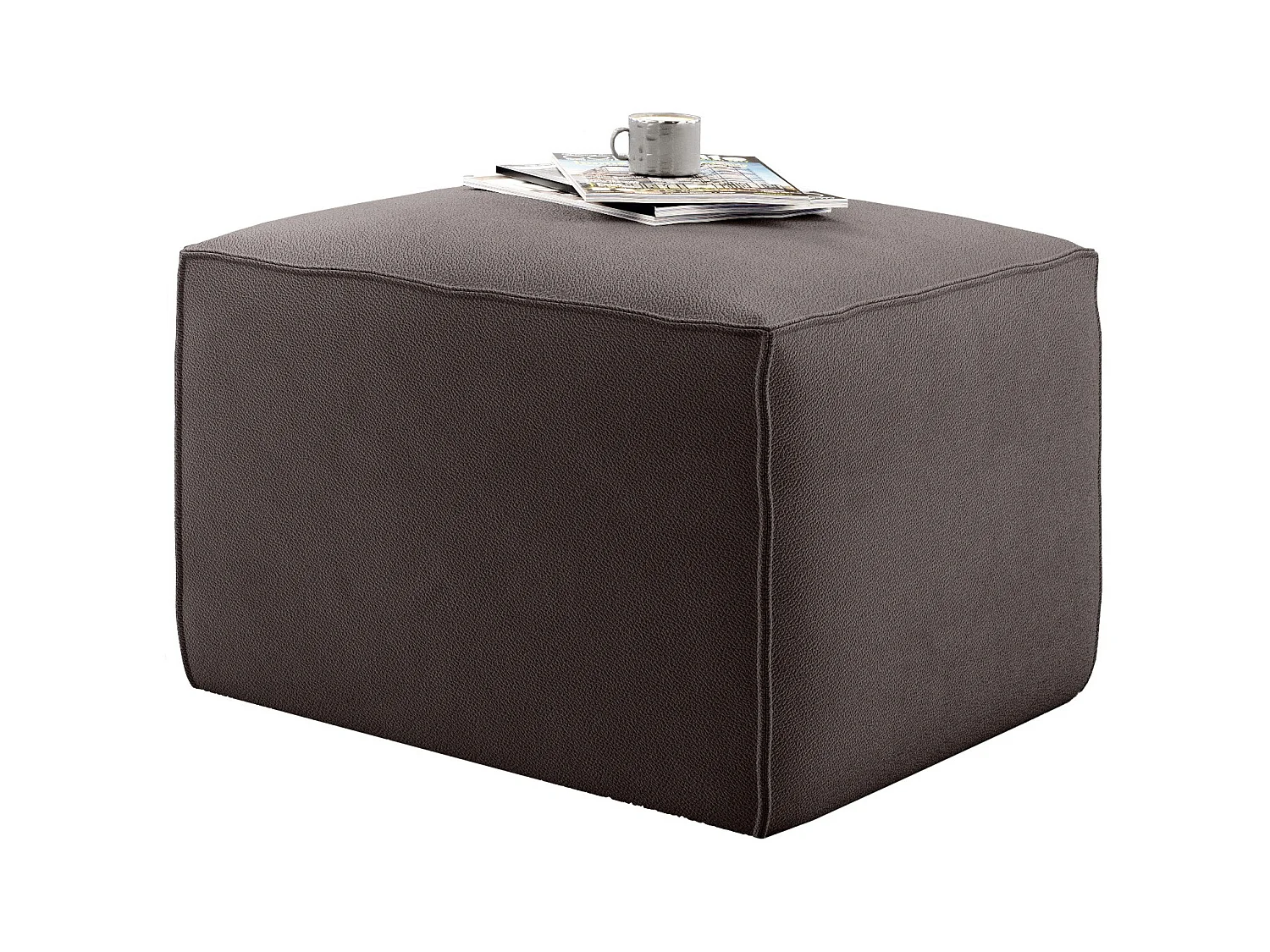 Pouf moderne tissu marron Willace 88cm