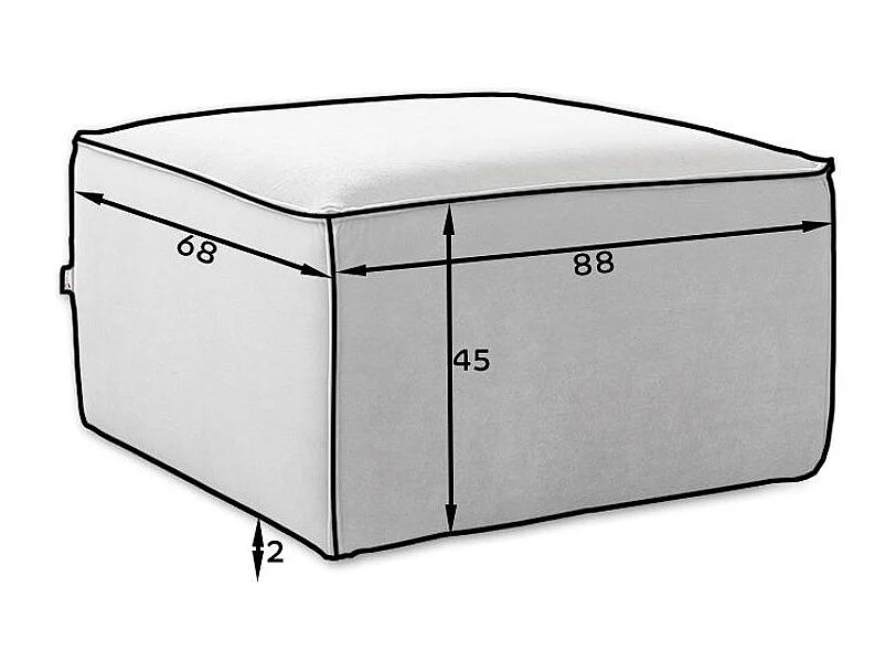Willace moderne roestkleurige poef 88 cm