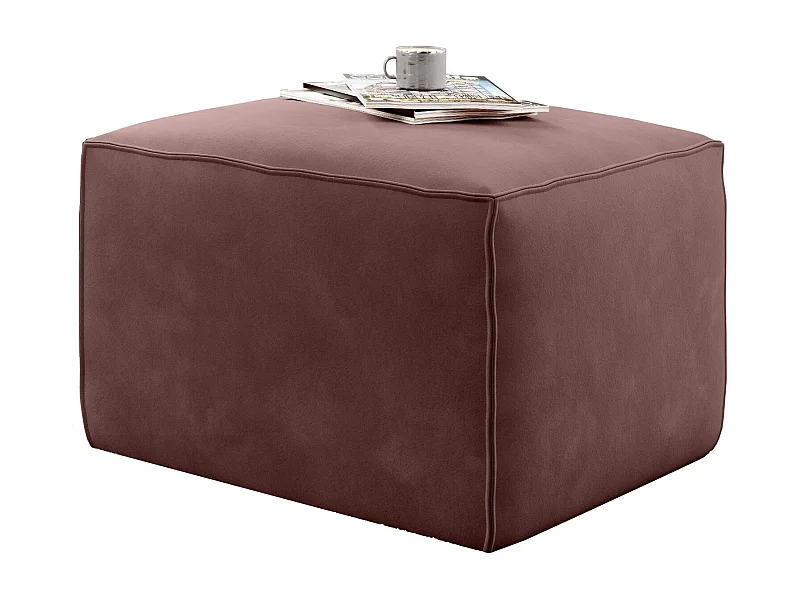 Pouf moderne tissu rouille Willace 88cm
