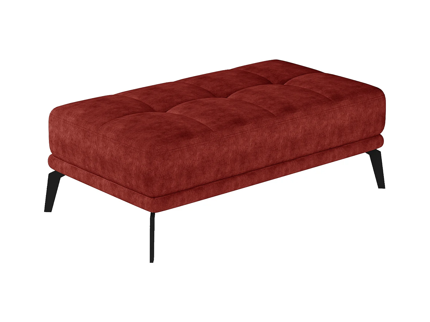 Pouf tissu suédine rouge tomette Torpille 140cm
