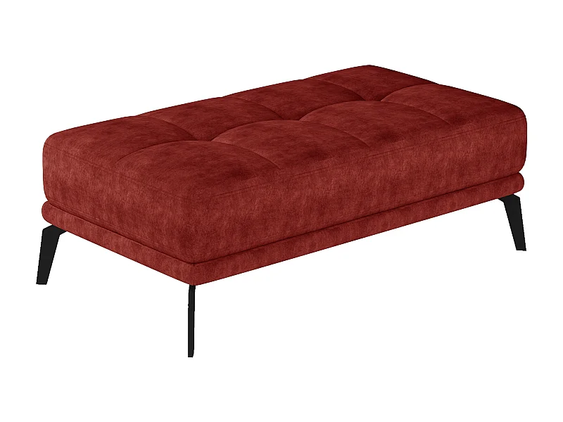 Pouf tissu suédine rouge tomette Torpille 140cm