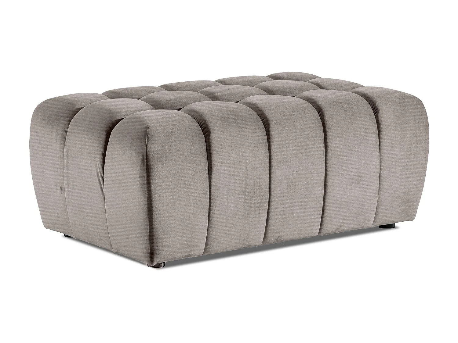 Pouf velours beige clair Larko 102cm