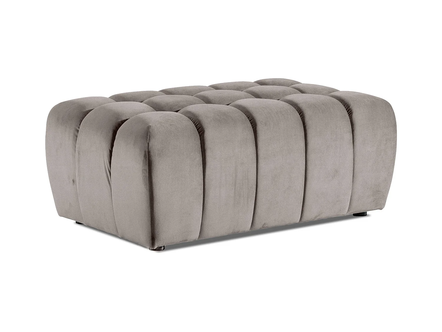 Pouf velours beige clair Larko 102cm