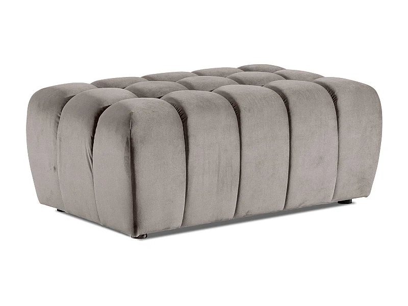 Pouf velours beige clair Larko 102cm
