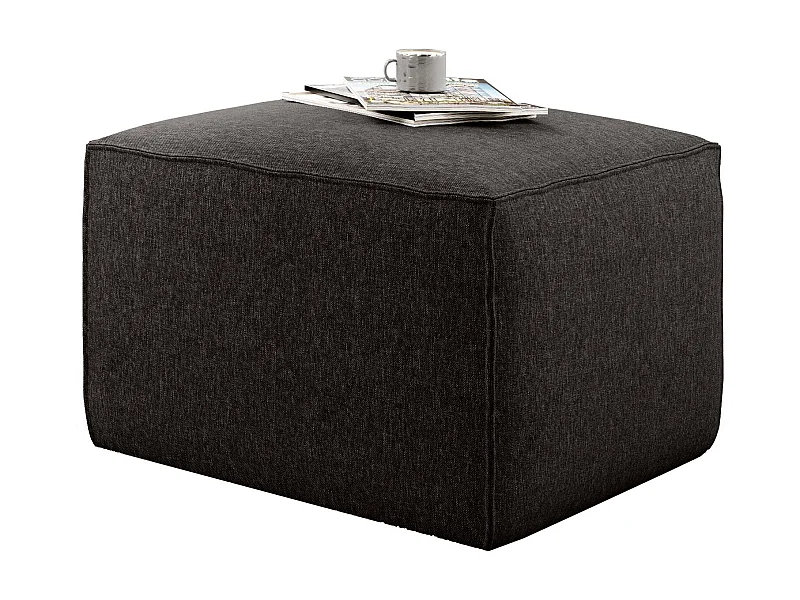 Pouf moderne tissu marron foncé Willace 88cm